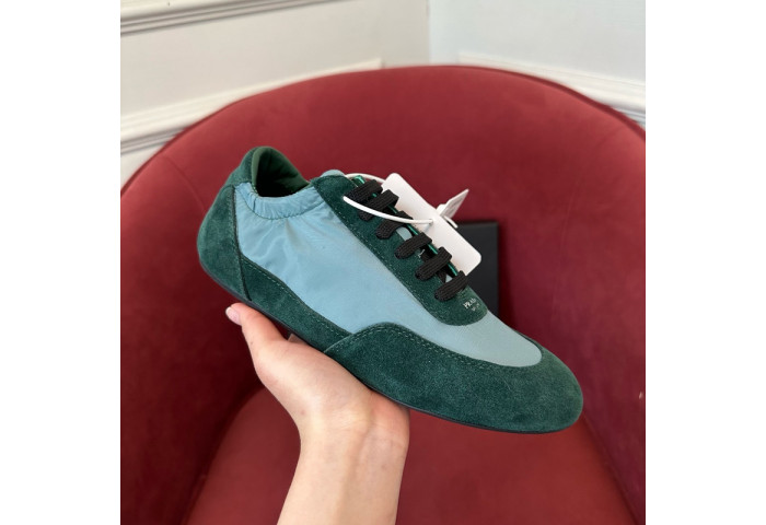 Pra*a collapse re-nylon suede sneakers