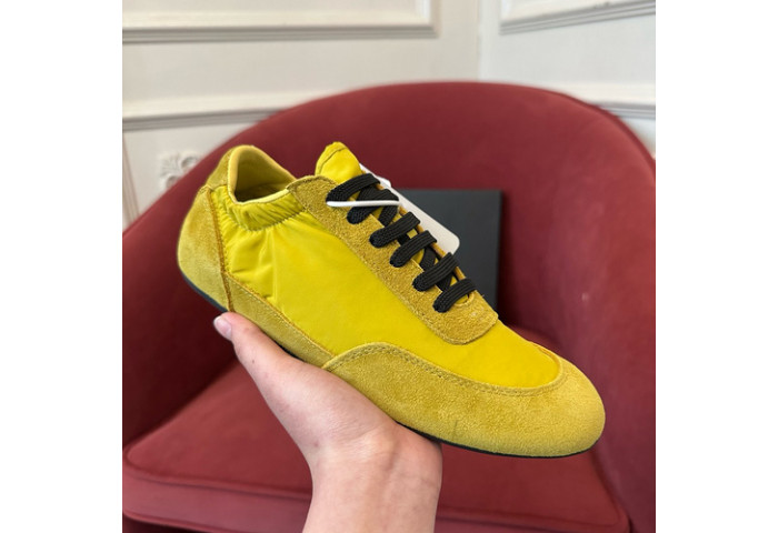 Pra*a collapse re-nylon suede sneakers