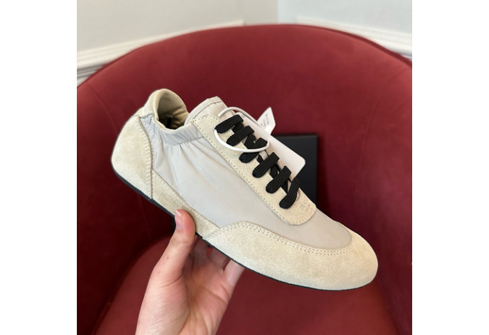 Pra*a collapse re-nylon suede sneakers