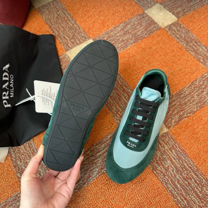 Pra*a collapse re-nylon suede sneakers