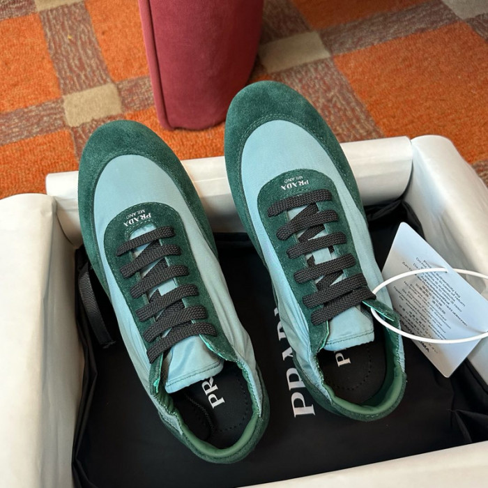 Pra*a collapse re-nylon suede sneakers