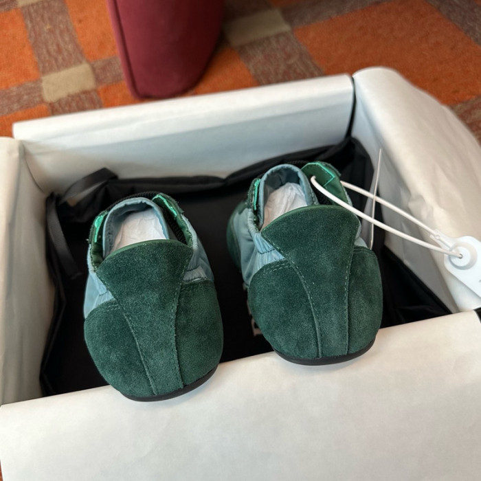 Pra*a collapse re-nylon suede sneakers