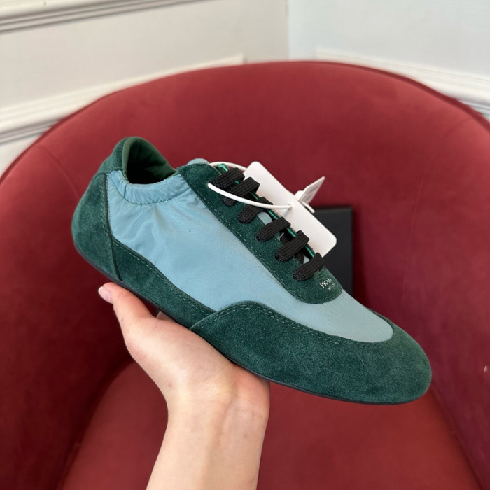 Pra*a collapse re-nylon suede sneakers