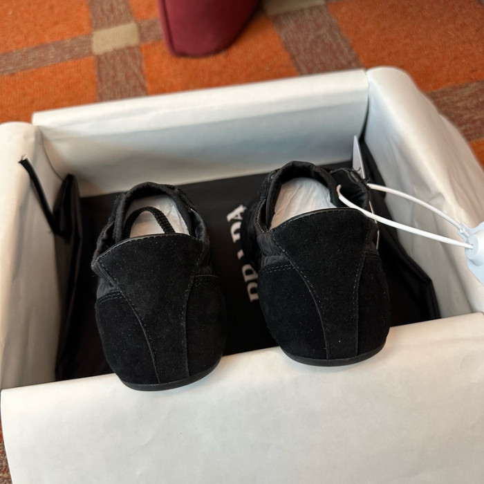 Pra*a collapse re-nylon suede sneakers