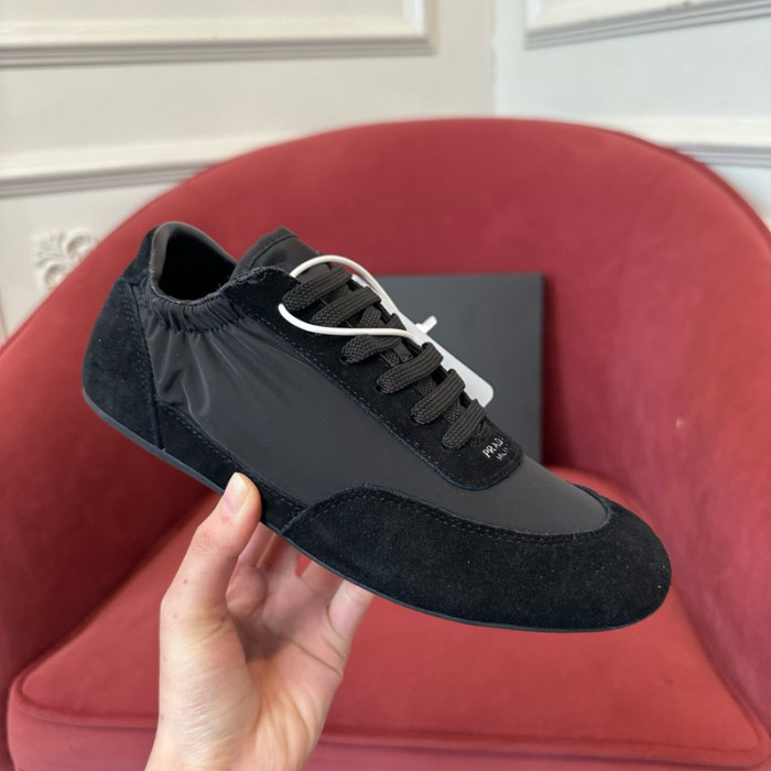 Pra*a collapse re-nylon suede sneakers