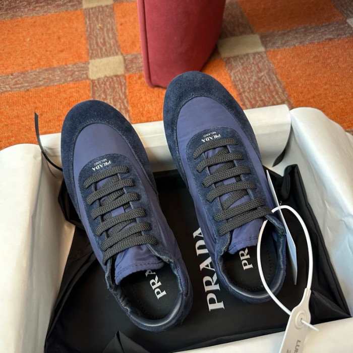 Pra*a collapse re-nylon suede sneakers