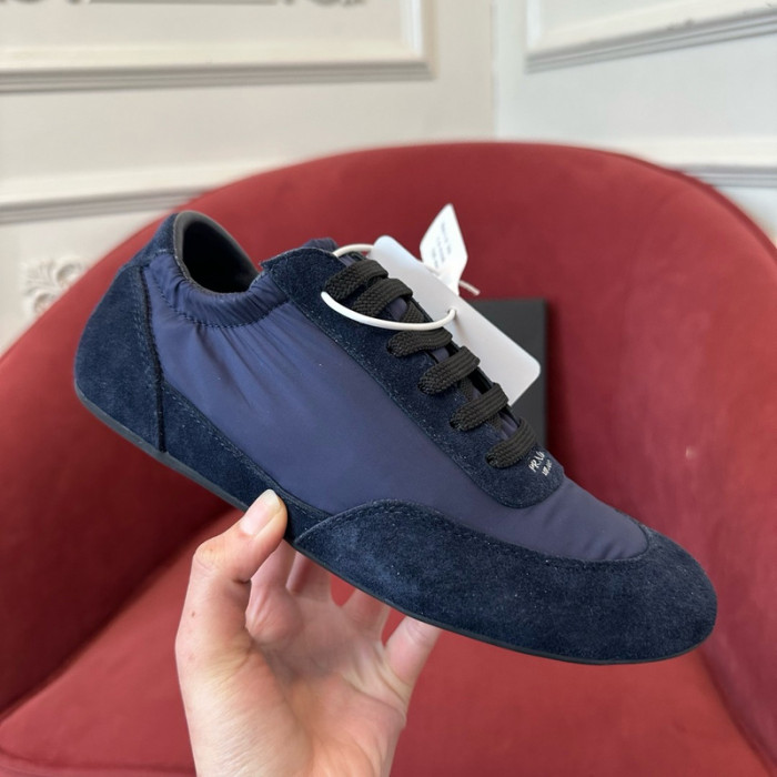 Pra*a collapse re-nylon suede sneakers