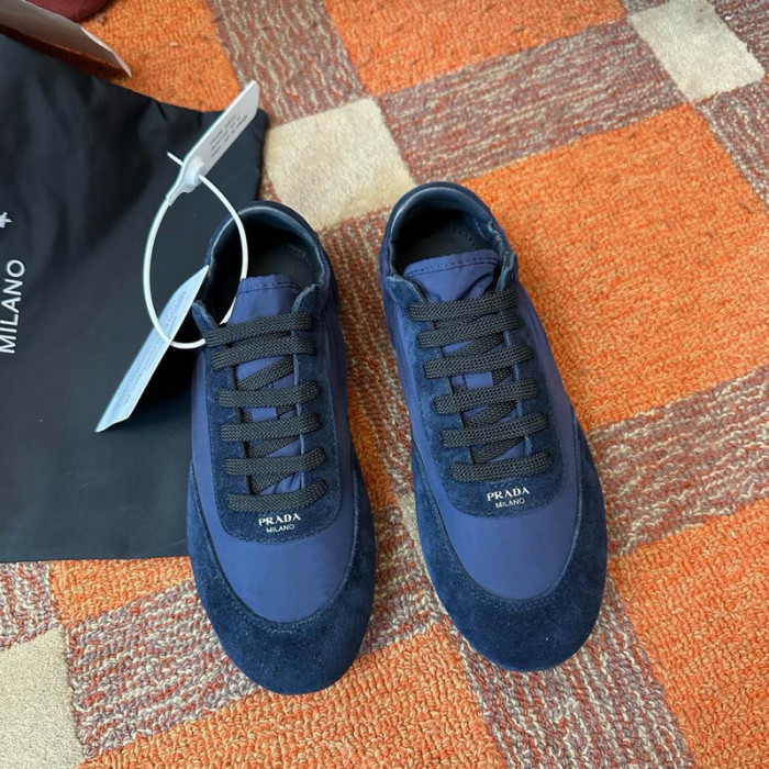 Pra*a collapse re-nylon suede sneakers