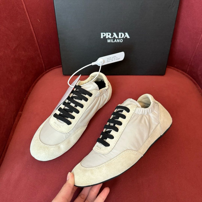 Pra*a collapse re-nylon suede sneakers