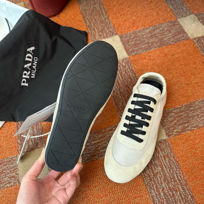 Pra*a collapse re-nylon suede sneakers