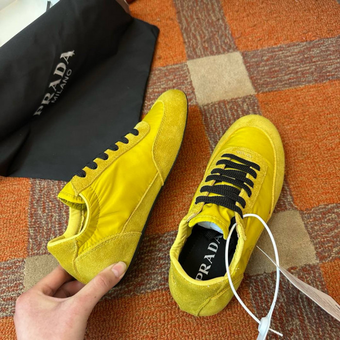Pra*a collapse re-nylon suede sneakers