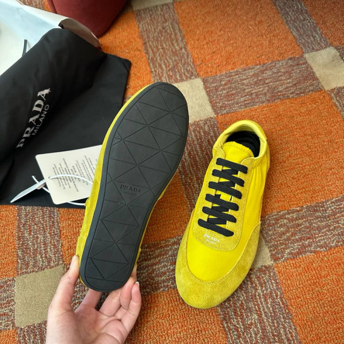 Pra*a collapse re-nylon suede sneakers