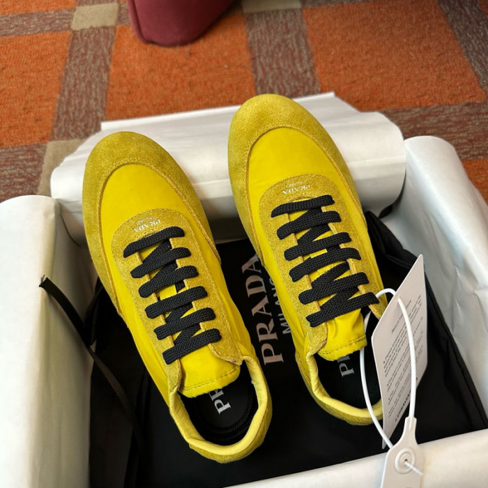 Pra*a collapse re-nylon suede sneakers