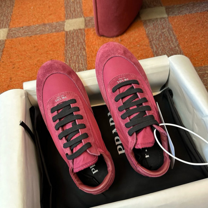 Pra*a collapse re-nylon suede sneakers