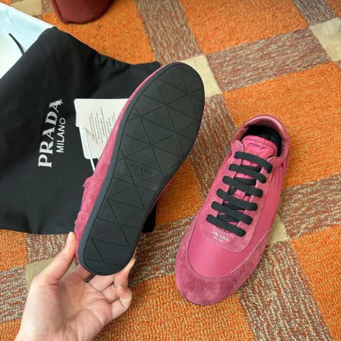 Pra*a collapse re-nylon suede sneakers