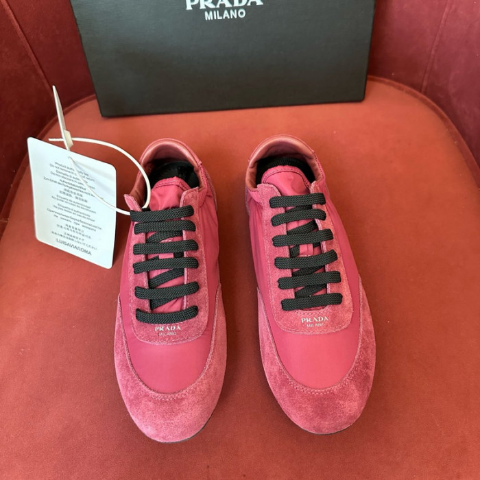 Pra*a collapse re-nylon suede sneakers