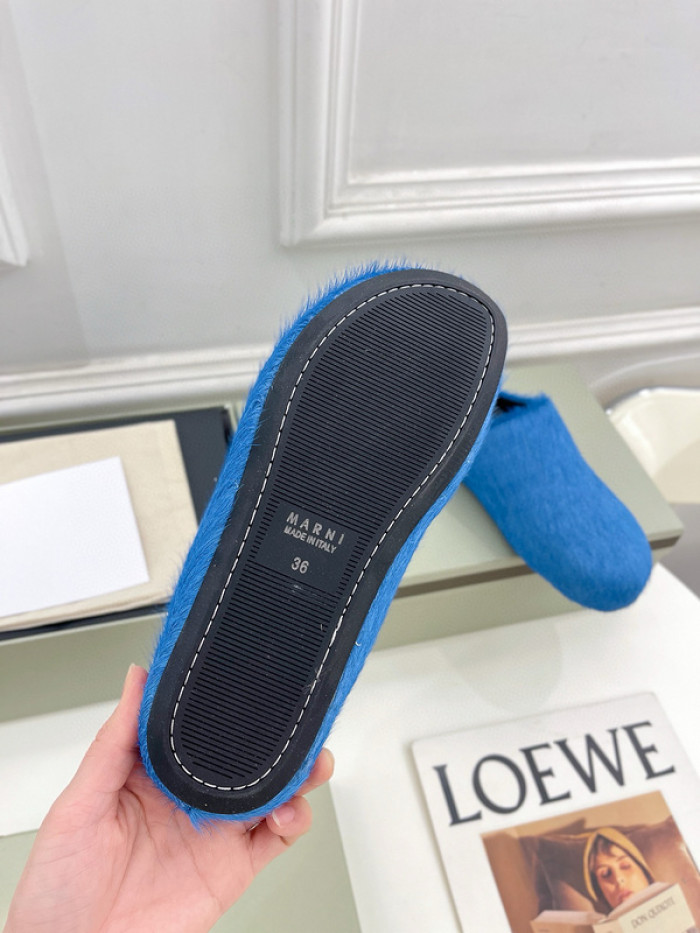 marni calf hair slippers