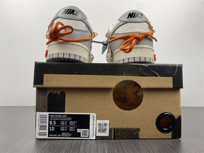 nike dunk low o-w lot 44 dm1602-104