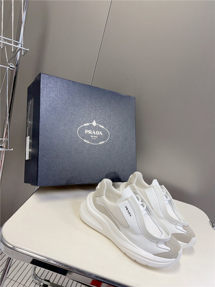 Pra*a brushed leather sneakers