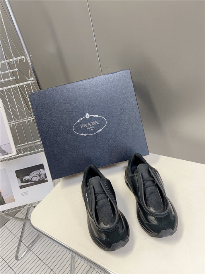 Pra*a brushed leather sneakers