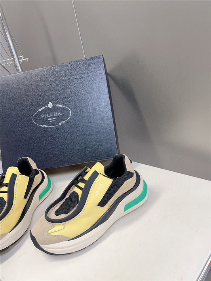 Pra*a brushed leather sneakers