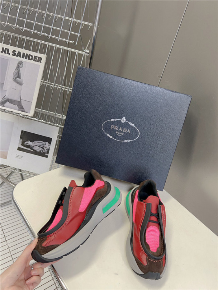 Pra*a brushed leather sneakers