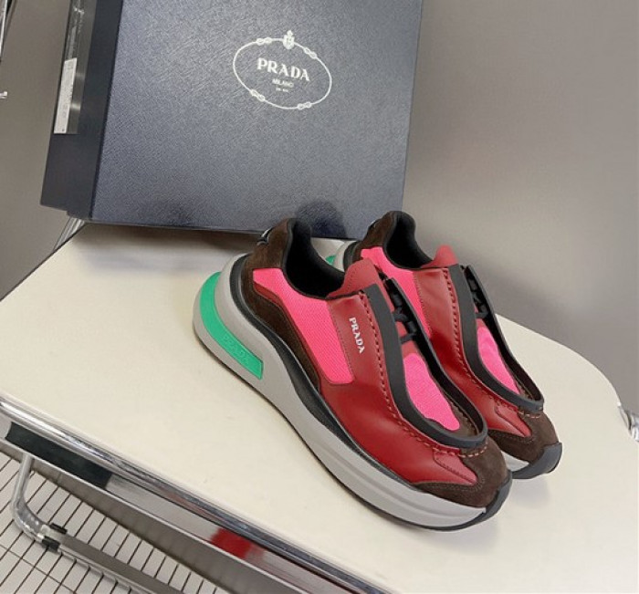 Pra*a brushed leather sneakers