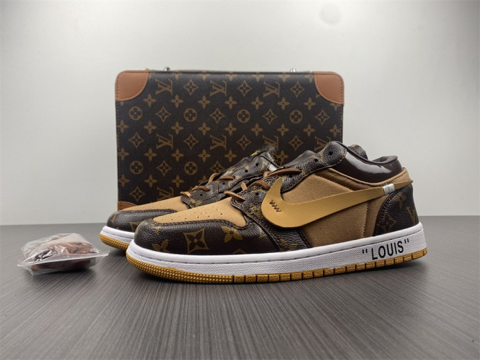air jordan 1 o-w -louiv low top (with case)