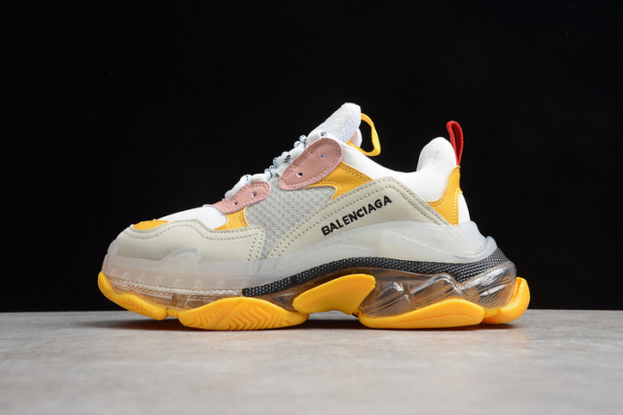 blcg sneaker triple.s.gomma blanc poudre jaune