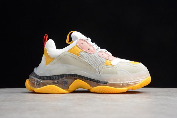 blcg sneaker triple.s.gomma blanc poudre jaune