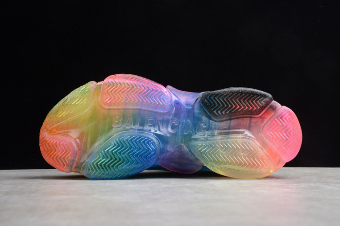 blcg sneaker triple.s.gomma vert-rainbow noir