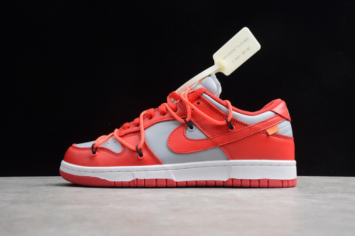 nike dunk low o-w university red ct0856-600
