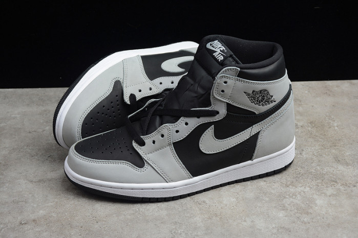 air jordan 1 retro high black white light smoke grey 555088-035