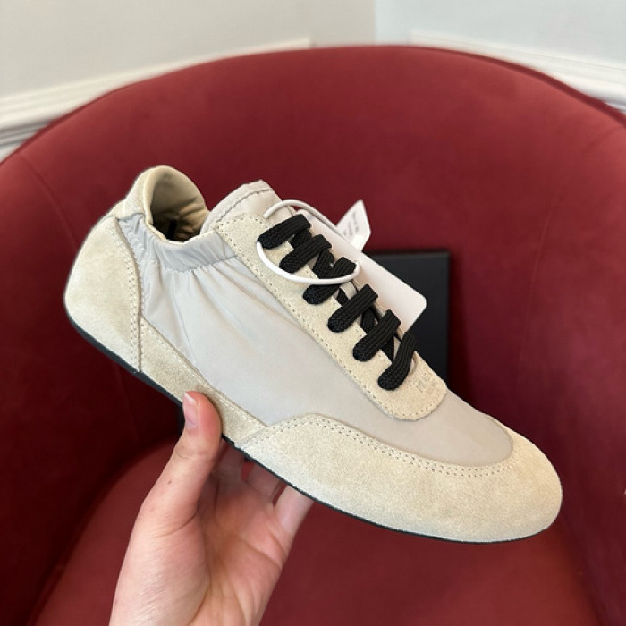 Pra*a collapse re-nylon suede sneakers