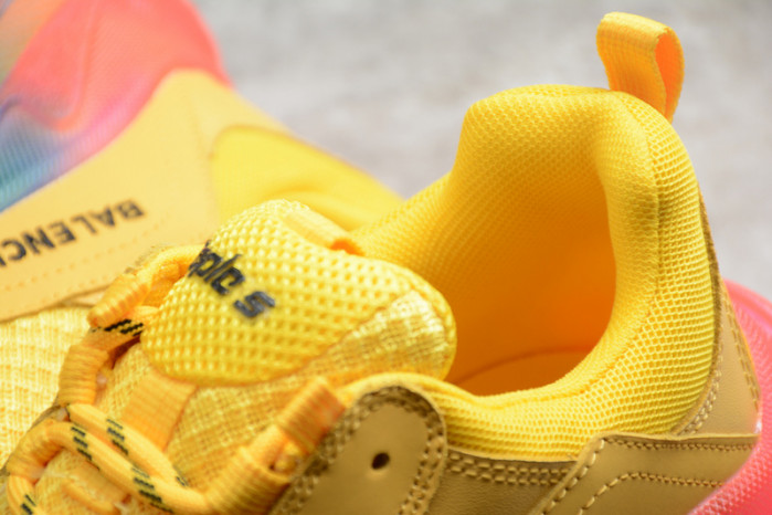 blcg sneaker triple.s.gomma colore jaune-rainbow noir